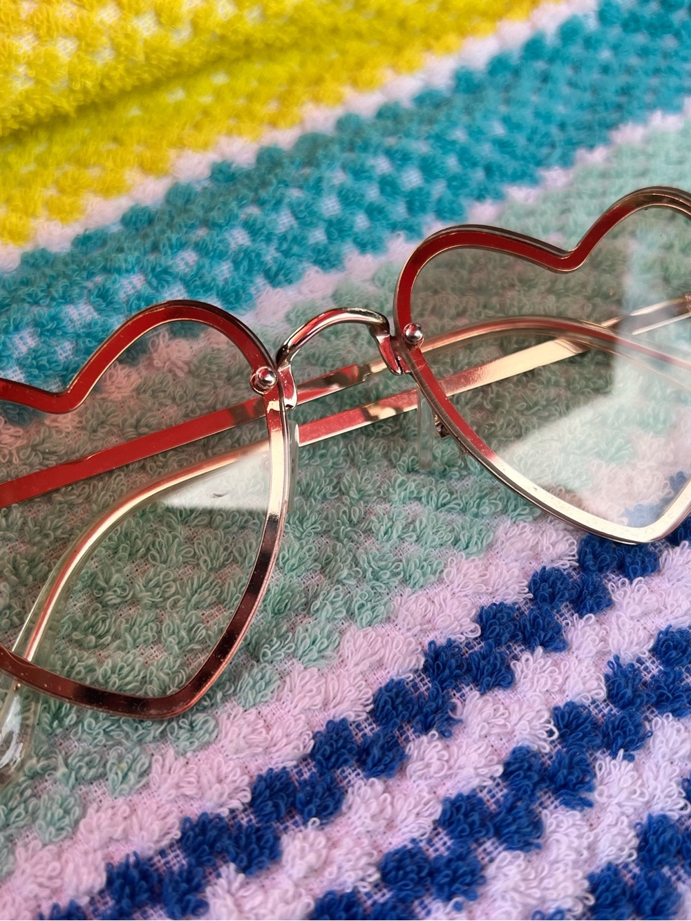 Anthropologie Rose Gold Heart-Shaped Sunglasses